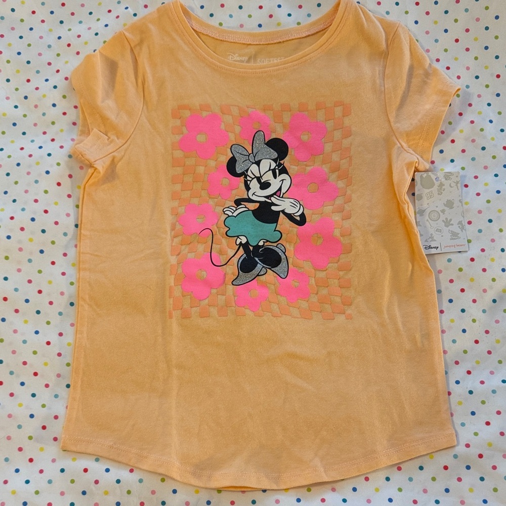 Disney Kids Orange Minnie Mouse T-Shirt NWT